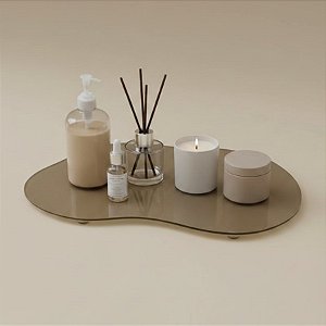 Bandeja Mesa Orgânica Com Pé - Nude - 20x30cm - 1 unidade - Rizzo
