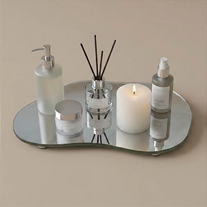 Bandeja Mesa Orgânica Com Pé - Espelho - 16x22cm - 1 unidade - Rizzo