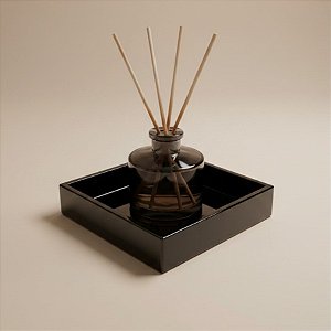 Bandeja Caixa Quadrada - Preto - 10x10cm - 1 unidade - Rizzo