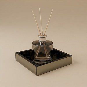 Bandeja Caixa Quadrada - Fume - 10x10cm - 1 unidade - Rizzo