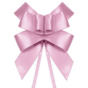 Laço Fácil de Fita de Cetim - Rosa Claro - 22mm - 5 unidades - Progresso - Rizzo