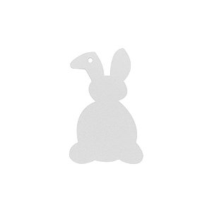 Tag Coelho de Páscoa Branco 8,5cm x 5cm - 5 Unidades - Rizzo