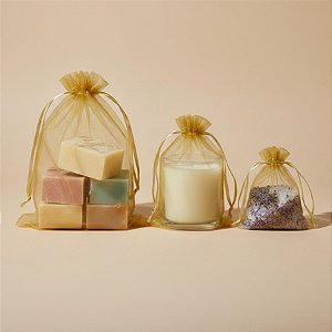 Saquinho de Organza - Ouro - 10 unidades - Rizzo