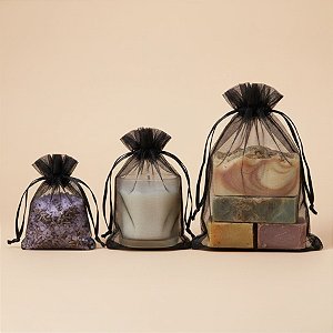 Saquinho de Organza - Preto - 10 unidades - Rizzo