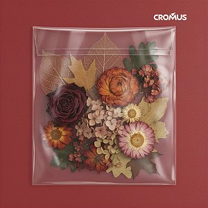 Saco Adesivado sem Furo - 21,5x21,5cm - 100 unidades - Cromus - Rizzo