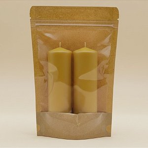 Saco de Papel Kraft Frente Transparente Stand Up Pouch Zip 20x30x5cm - Hermético e Impermeável Dentro - 50 unidades - Ri