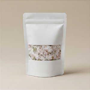 Saco de Papel Branco com Visor Stand Up Pouch Zip 9x14x3cm - Fecho Hermético Impermeável por dentro - 50 unidades - Rizz