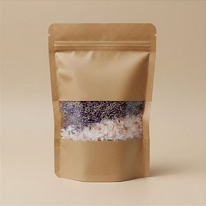 Saco de Papel Kraft com Visor Stand Up Pouch Zip 12x20cm - Hermético Fosco p Fora Impermeável p dentro - 10 un - Rizzo