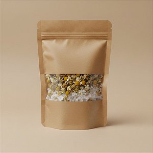 Saco de Papel Kraft com Visor Stand Up Pouch Zip 9x14cm - 50 un - Hermético Fosco p Fora Impermeável p dentro - Rizzo
