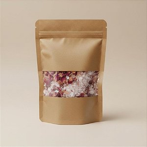 Saco de Papel Kraft com Visor Stand Up Pouch Zip 10x15cm - 50 un - Hermético Fosco p Fora Impermeável p dentro - Rizzo