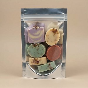 Saquinho Plástico Prata com Frente Transparente Hermético - 15x22cm - 50 unidades - Rizzo