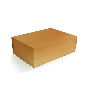 Caixa de Papel Rígido Retangular Dourada com Ímã  - 1 unidade - Cromus - Rizzo