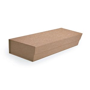 Caixa de Papel Rígido para Garrafa Retangular com Imã - Kraft - 33x8,5cm - 1 unidade - Cromus - Rizzo
