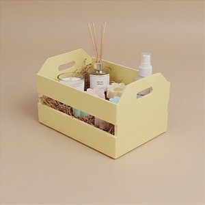 Mini Caixote de Plástico - Amarelo Bebê - 12x8,5cm - 1 unidade - Rizzo