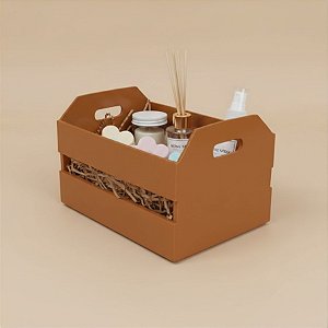 Mini Caixote de Plástico - Marrom - 12x7cm - 1 unidade - Rizzo