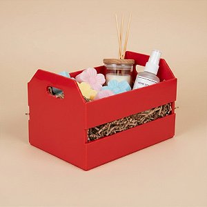 Mini Caixote de Plástico - Vermelho - 12x7cm - 1 unidade - Rizzo