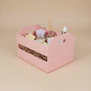 Mini Caixote de Plástico - Rosa Bebe - 12x7cm - 1 unidade - Rizzo