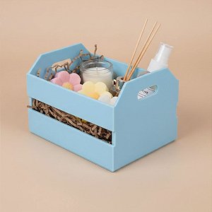 Mini Caixote de Plástico - Azul Bebê - 12x7cm - 1 unidade - Rizzo