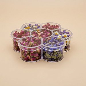 Caixa Acrilica Transparente Flor com Divisorias - 10,5cm - 1 unidade - Rizzo