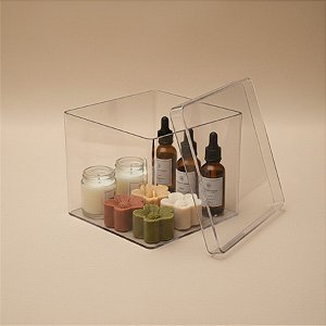 Caixa Acrilica Trasparente Quadrada - 10cm - 1 unidade - Rizzo