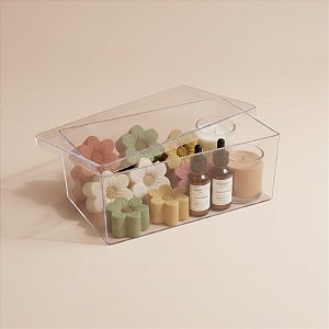 Caixa Acrílica para Cake Box Retangular - Cristal - 1,5L - 1 unidade - BlueStar - Rizzo