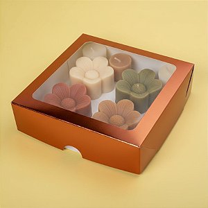 Caixa com Visor S21 (15cmx15cmx4cm) - Rosê - 10 unidades - Assk - Rizzo