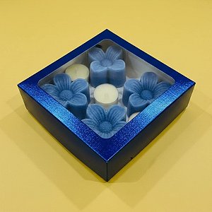 Caixa com Visor S21 (15cmx15cmx4cm) - Azul Escuro - 10 unidades - ASSK - Rizzo