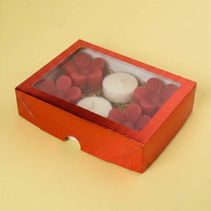 Caixa com Visor S27 (15cmx20cmx6cm) - Vermelho - 10 unidades - ASSK - Rizzo