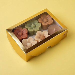Caixa com Visor S27 (15cmx20cmx6cm) - Ouro - 10 unidades - ASSK - Rizzo