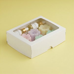 Caixa com Visor S18 (11,5cm x 15,5cm x 3,5cm) Branca - 10 unidades - Assk - Rizzo