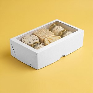 Caixa com Visor S20 (22cm x 11,7cm x 4,5cm) Branca - 10 unidades - Assk - Rizzo