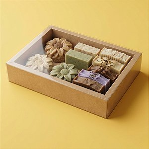 Caixa com Visor S20 (22cm x 11,7cm x 4,5cm) Kraft 10 unidades Assk Rizzo Embalagens