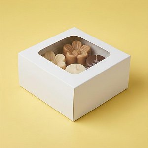 Caixa Gaveta com Visor Nº1 (8cm x 8cm x 4cm) Branca - 10 unidades - Assk - Rizzo