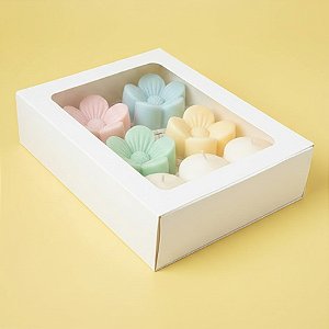 Caixa Gaveta com Visor Nº3 (12cm x 16cm x 4cm) Branca - 10 unidades - Assk - Rizzo