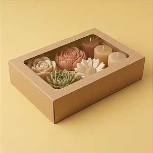 Caixa Gaveta com Visor Nº3 (12cm x 16cm x 4cm) Kraft - 10 unidades - Assk - Rizzo