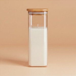 Pote De Vidro Hermético Com Tampa De Bambu - 6x15,5cm - 400ml - 1 unidade - Rizzo