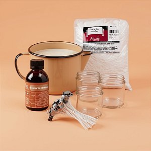 Kit Para Vela Artesanal Iniciante Com Essência Cítrica - 1 unidade - Rizzo