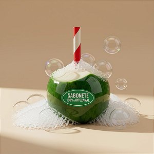 Sabonete Artesanal com Cheiro e Formato de Coco Verde Pequeno - 3,5cm - 1 unidade - Rizzo