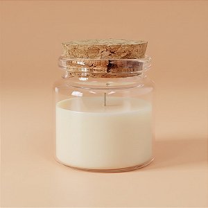 Potinho de Vidro com Tampa de Rolha 50ml - 4,5cm - 01 Unidade