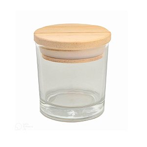 Pote de Vidro  Hermético com Tampa de Madeira 120ml - 6,5x8cm - 1 unidade - Rizzo