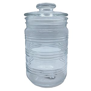 Pote de Vidro Detalhado com Tampa Hermética - 17,5cm - 700ml - 1 unidade - Rizzo