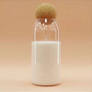 Pote de Vidro Liso com Tampa Esfera - 9x20cm - 990ml - 1 unidade - Rizzo