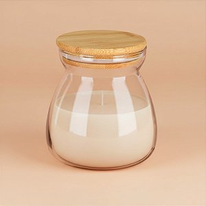 Pote de Vidro Hermético com Tampa de Bambu - 11cm - 500ml - 1 unidade - Rizzo