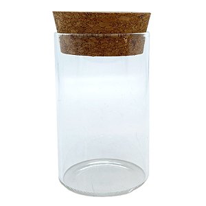 Pote de Vidro com Tampa Rolha - 5x10cm - 150ml - 1 unidade - Rizzo