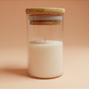 Pote de Vidro Hermético com Tampa de Bambu - 6x10cm - 200ml - 1 unidade - Rizzo