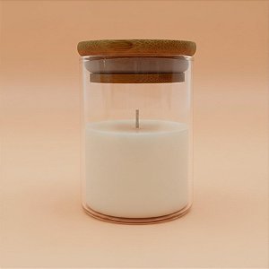 Pote de Vidro Hermético com Tampa de Bambu - 6x8cm - 160ml - 1 unidade - Rizzo