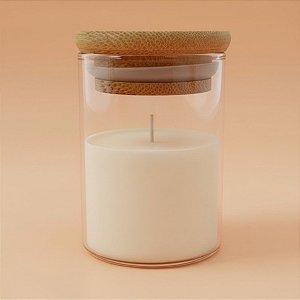 Pote de Vidro Hermético com Tampa de Bambu - 5x8cm - 90ml - 1 unidade - Rizzo
