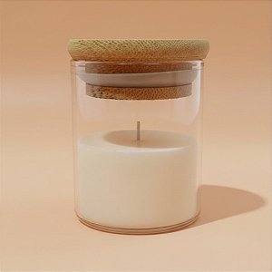 Pote de Vidro Hermético com Tampa de Bambu - 5x6cm - 75ml - 1 unidade - Rizzo