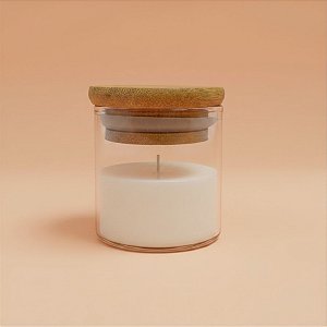 Pote de Vidro Hermético com Tampa de Bambu - 5x5cm - 50ml - 1 unidade - Rizzo