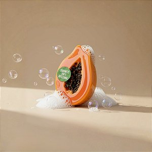 Sabonete Artesanal com Cheiro e Formato de Meio Mamão Pequeno - 6cm - 1 unidade - Rizzo